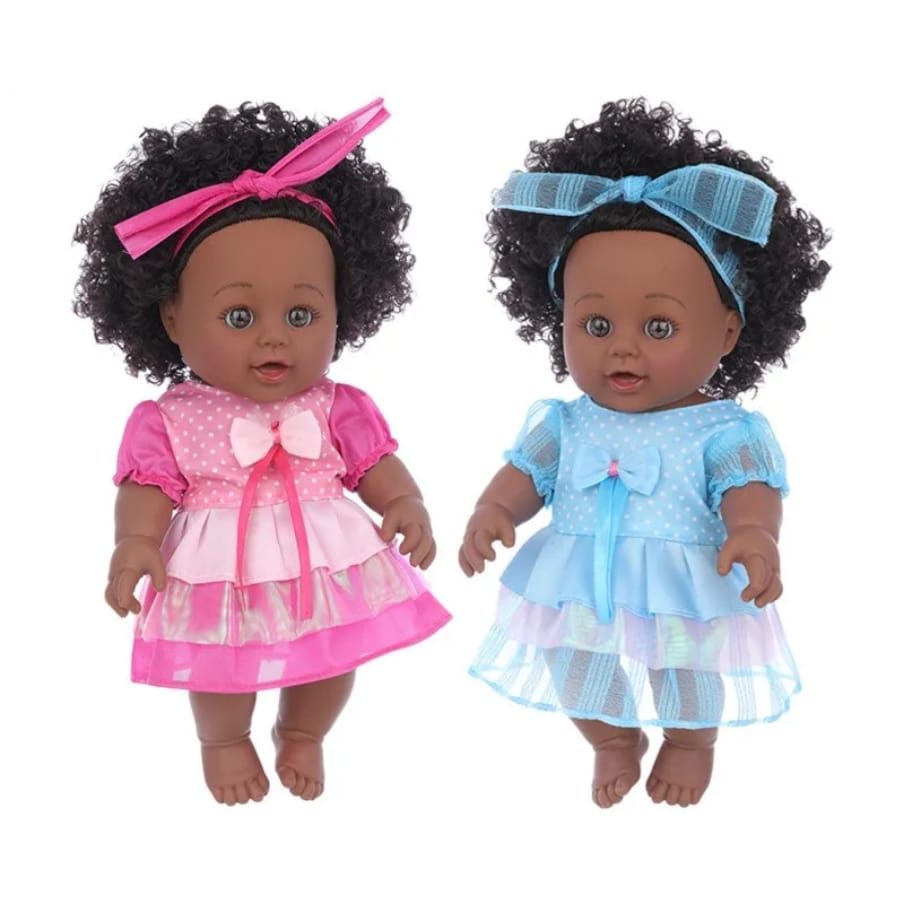 30cm African Black girl dolls Toys with natural hair and natural Curved legs
