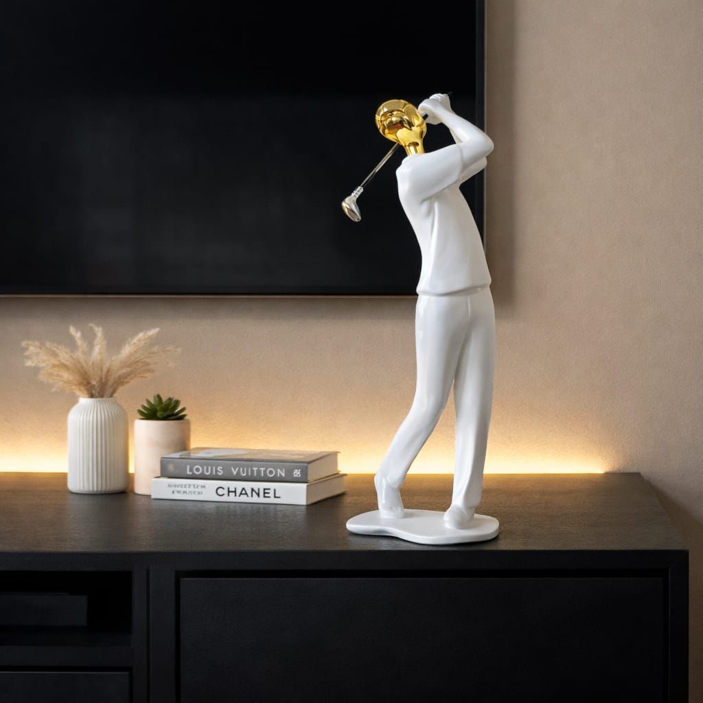 Handmade Golfing Resin Figurine