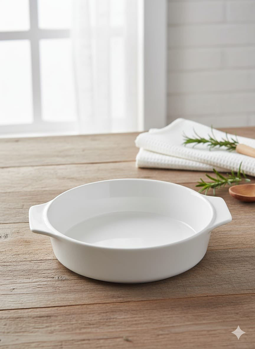 Ceramic round baking tray