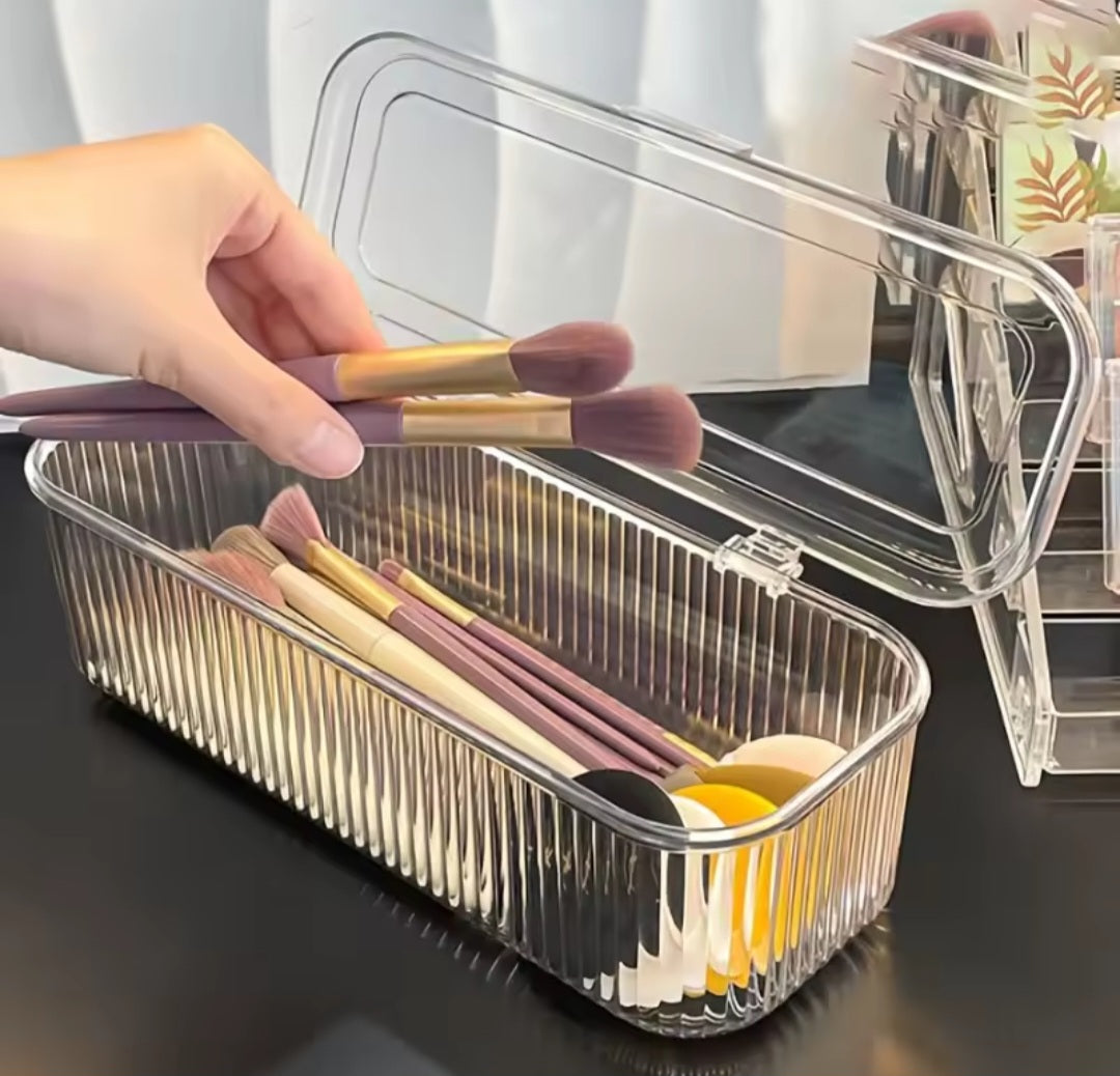 Diamond acrylic desktop/remote/makeup organizer
Partitioned