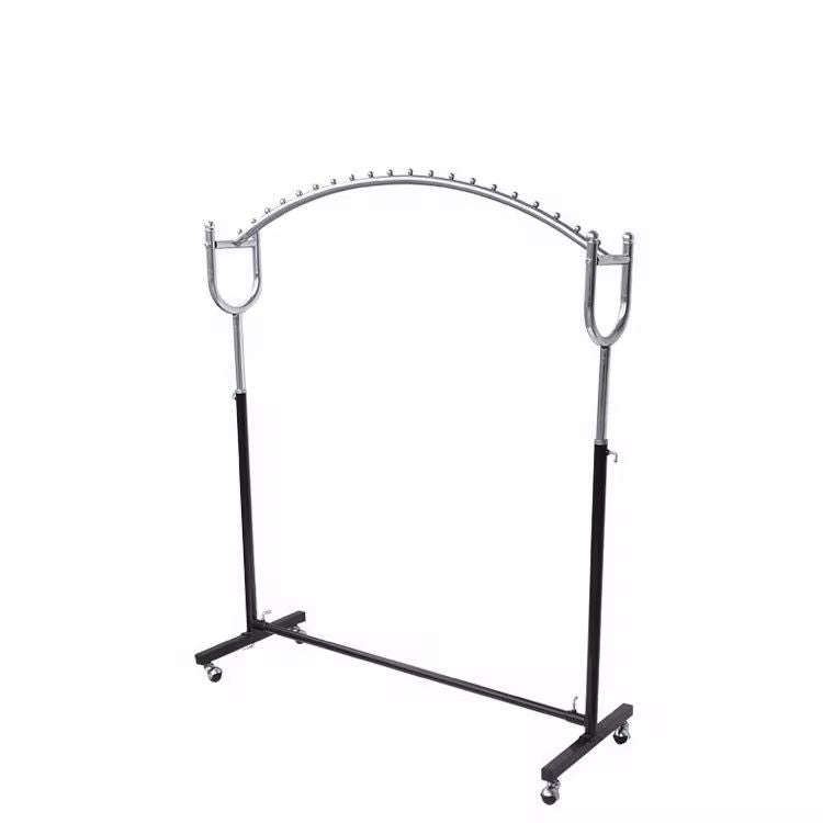 Premium arched clothing rack with 360° wheels for easy movement.