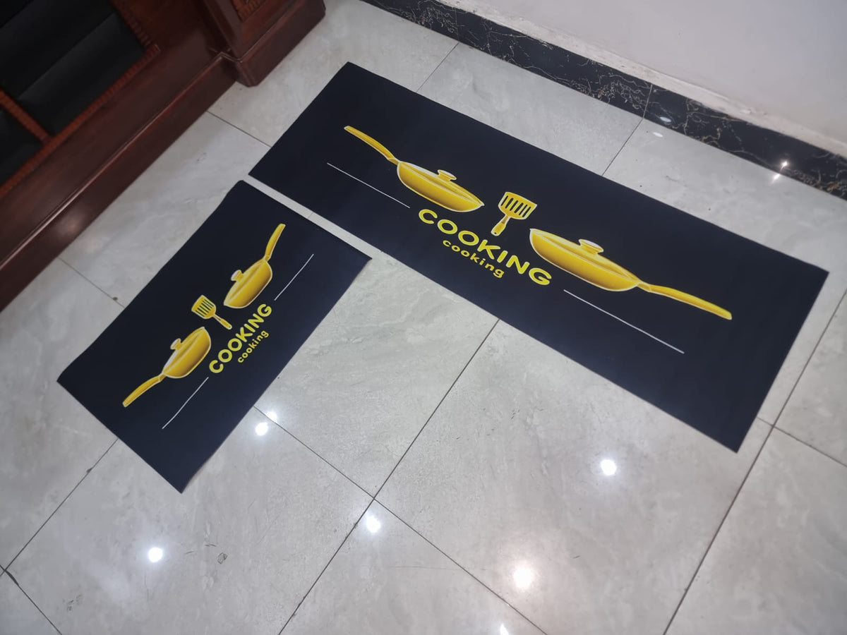High quality medium grip Rubber underside floor 3D 2in1 kitchen mat