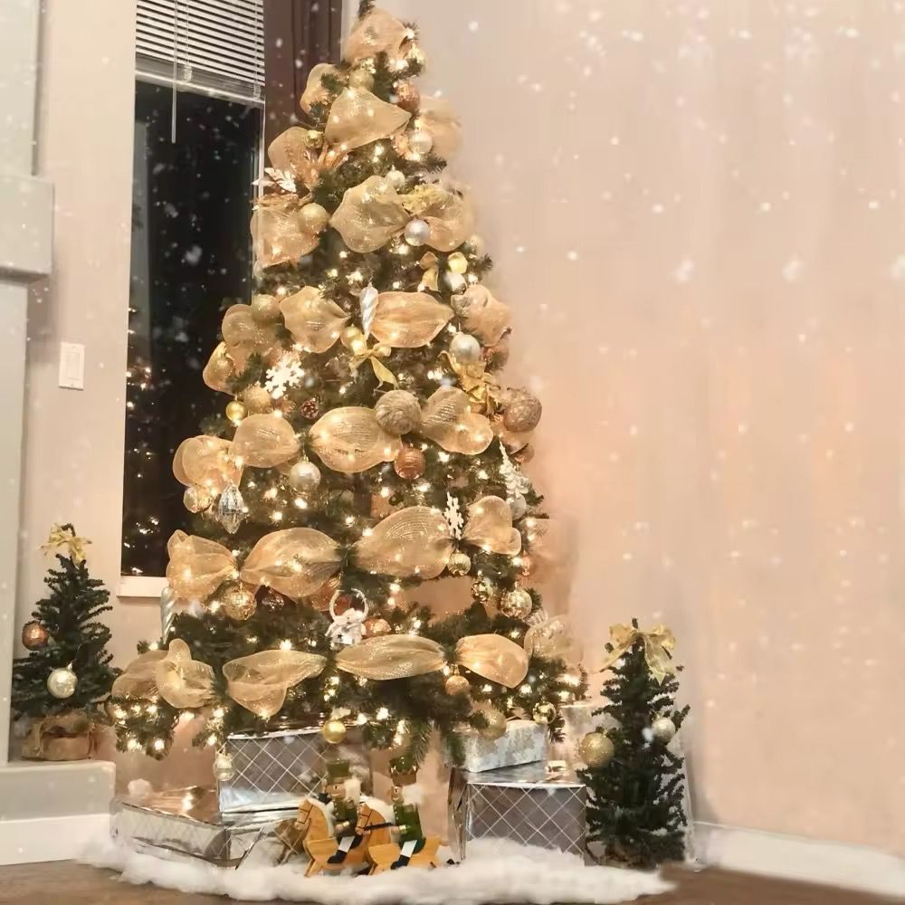 Christmas Ribbon Tree Decoration Mesh Tulle Roll Fabric
