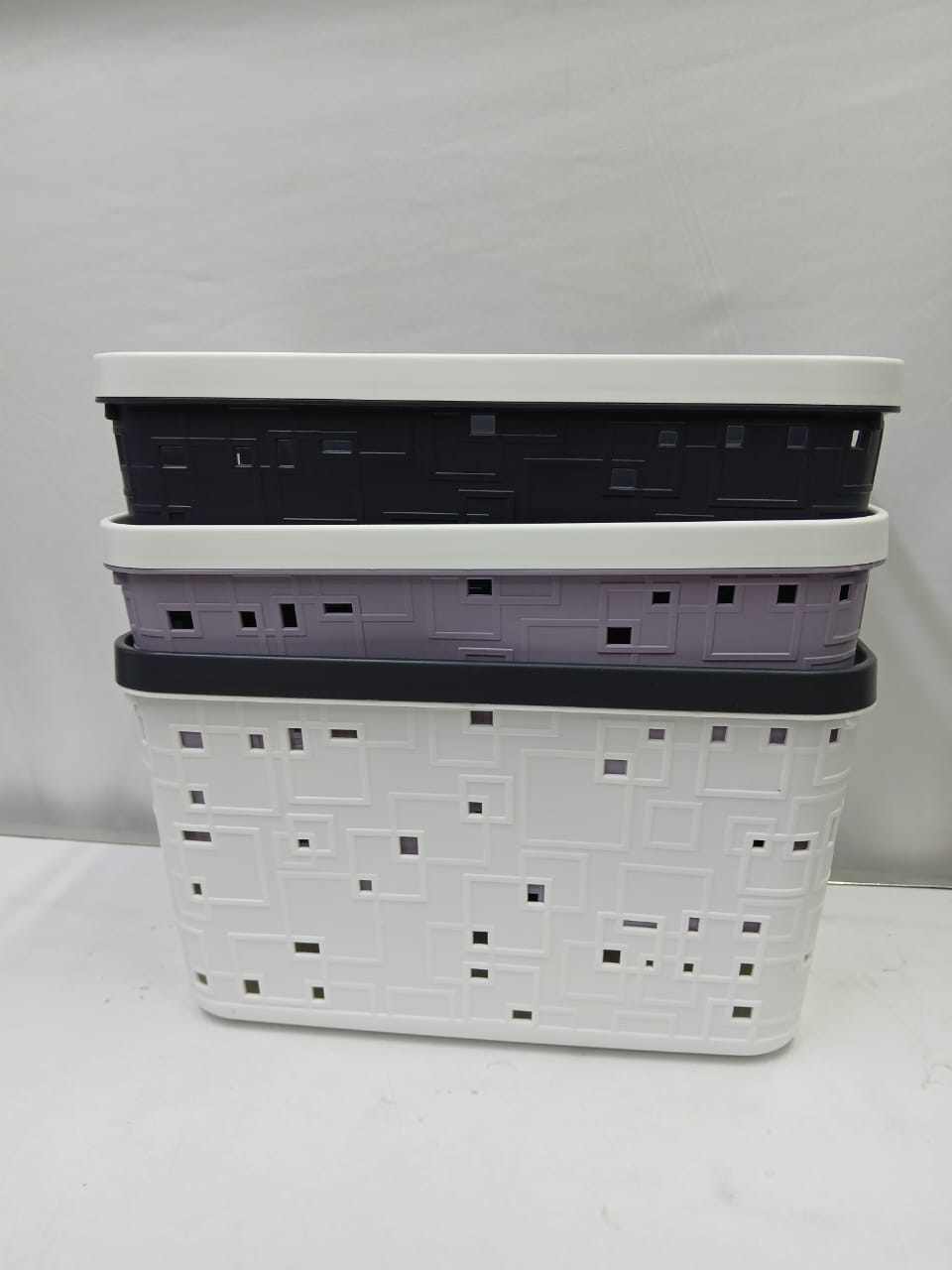 Large Binded Plastic storage basket