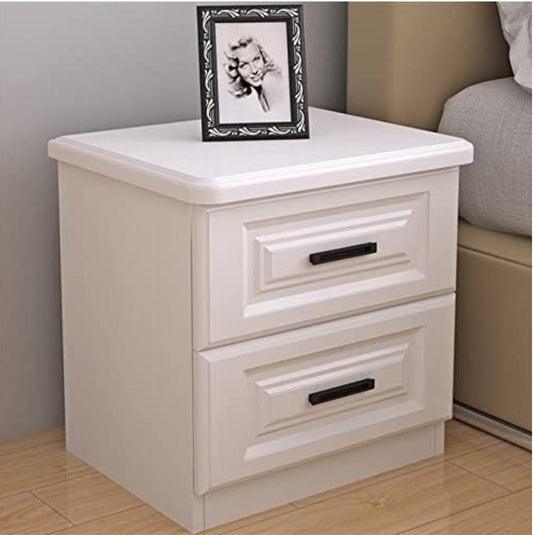 White Nightstand Wooden Bedside Table Bedroom Modern End Table Storage Cabinet Sofa Side Table Bedside Small Bedside Cabinet With 2 Drawers