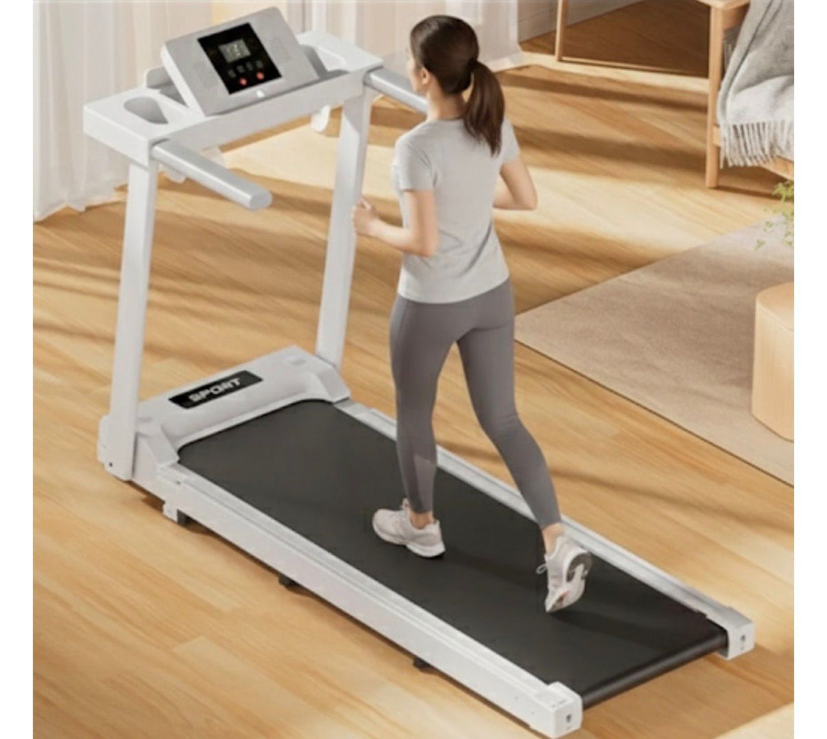 New Foldable Walking Pad / Treadmill With Bluetooth connectivity, manual incline option, and safety hand bars