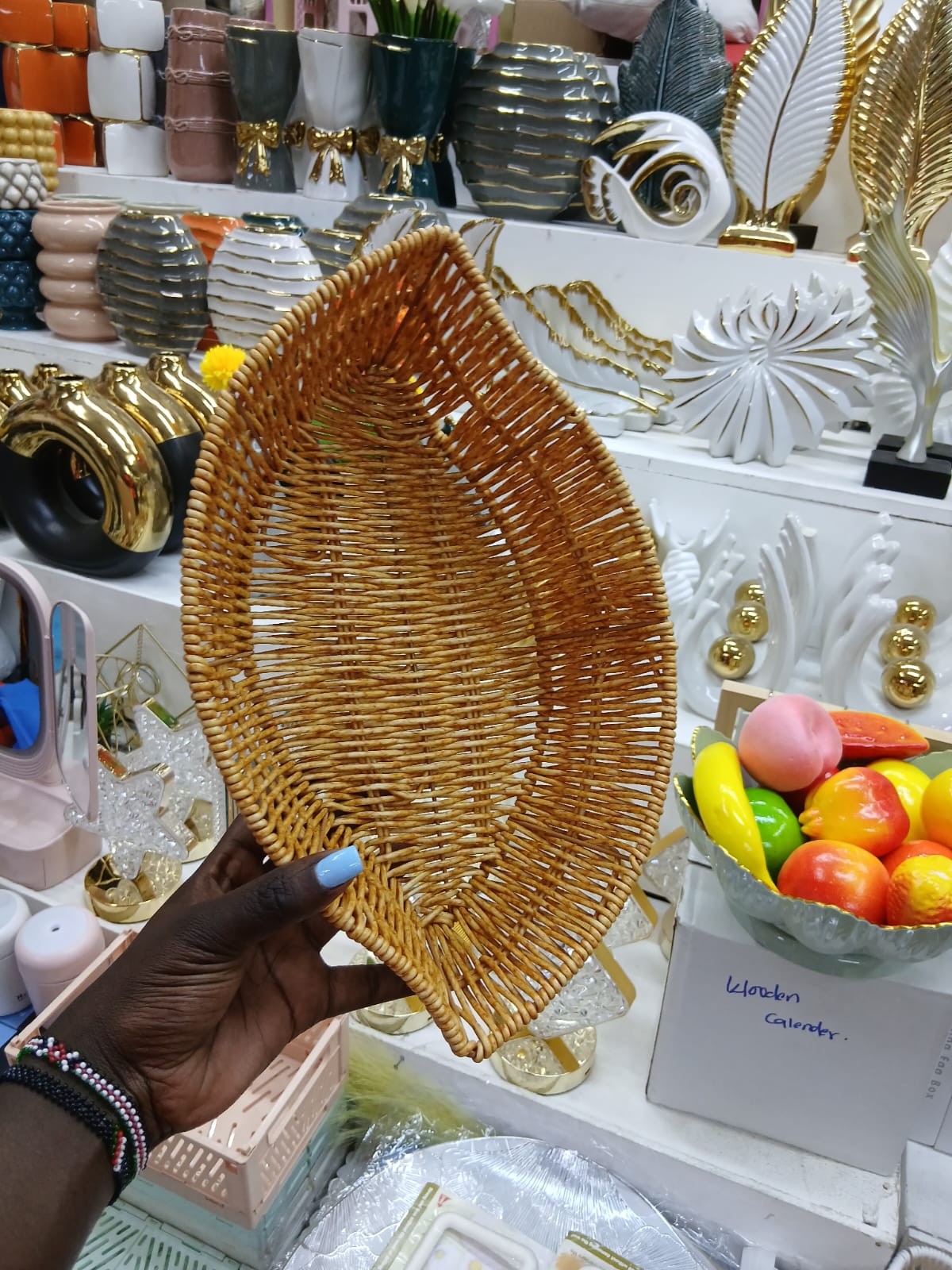 Oval Woven Rattan Serving Basket
