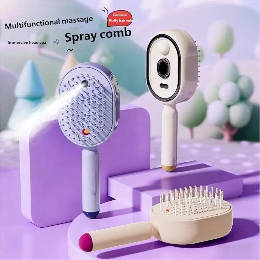 3 in 1 RECHARGEABLE MIST DETANGLING GROOMING BRUSH