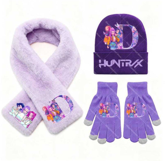 3PCS PURPLE WINTER SET