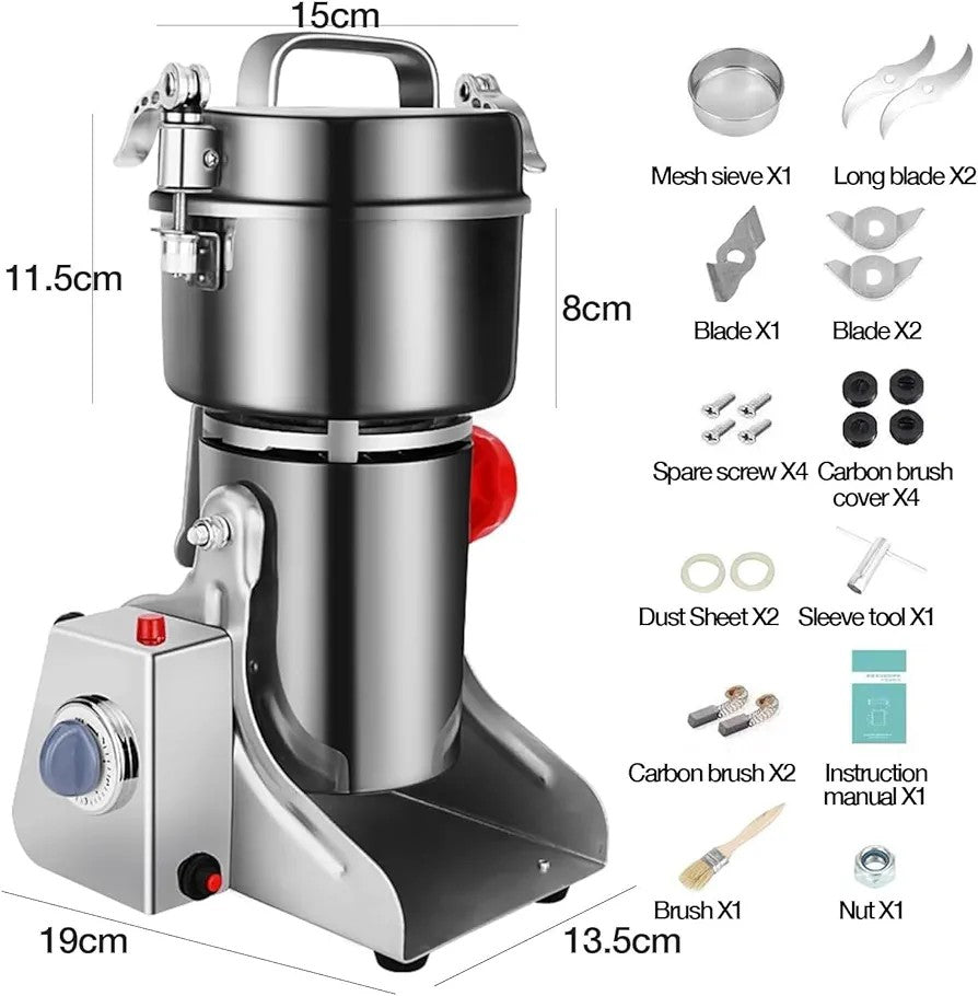 800G Spice Grinder Electric Grain Grinder Mill Grinder Grinding Machine for Various Grains Spice Grain