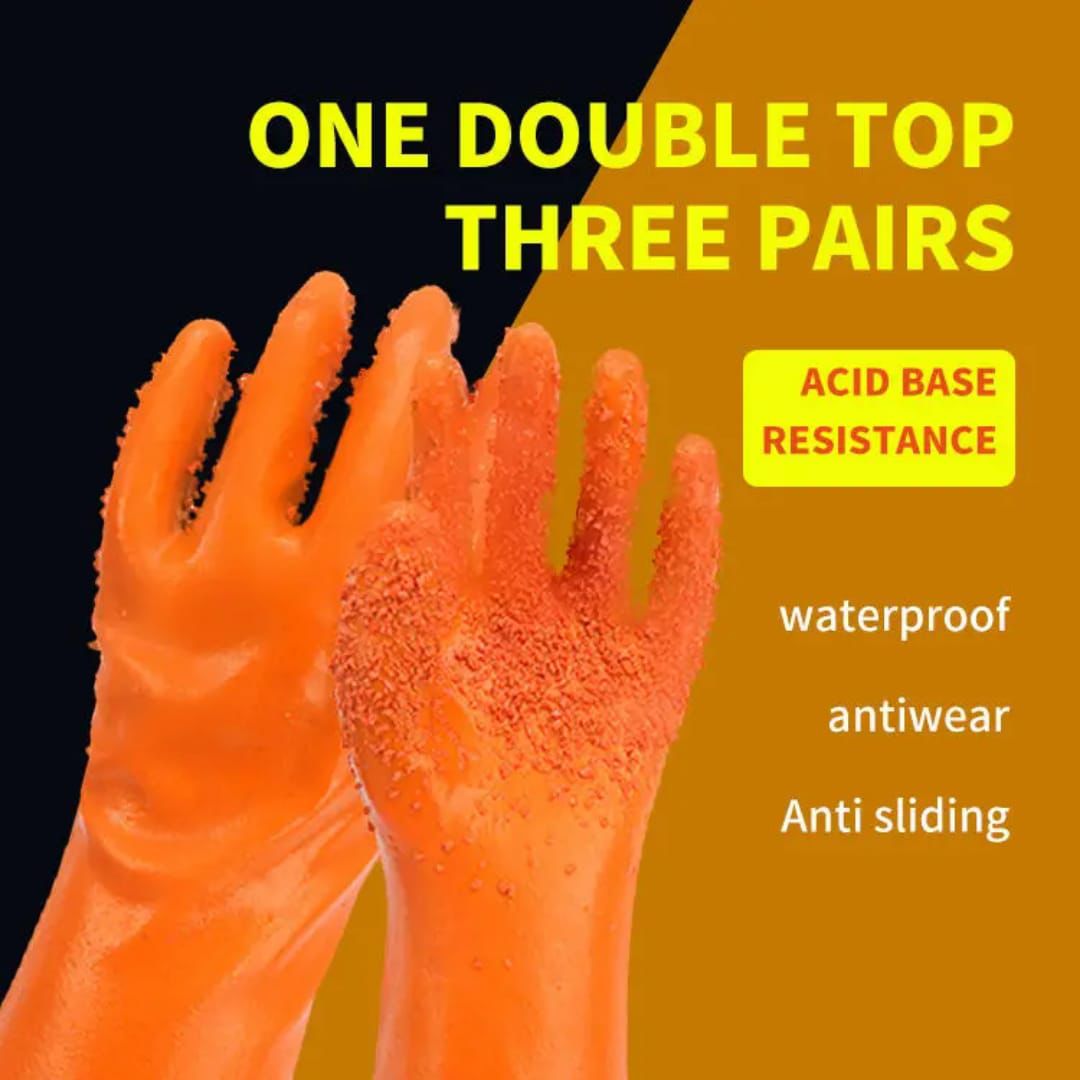 A pair of hard silicone latex studded gloves