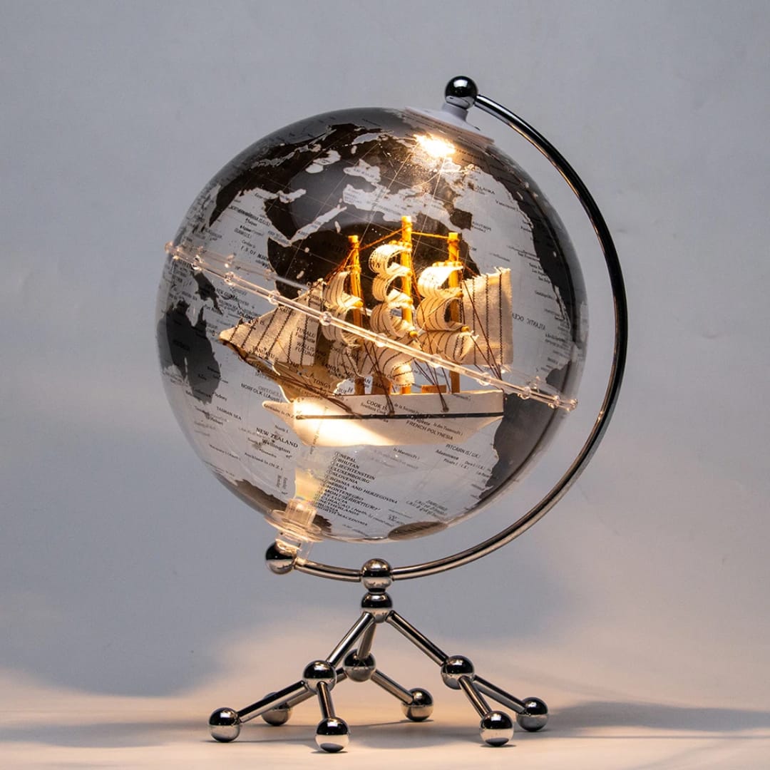LED World Globe Map with Metal Stand