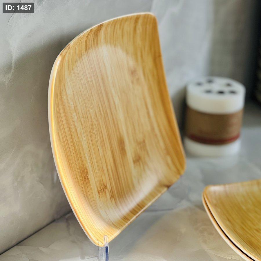 Quality squared Bamboo Design melamine dinner plates