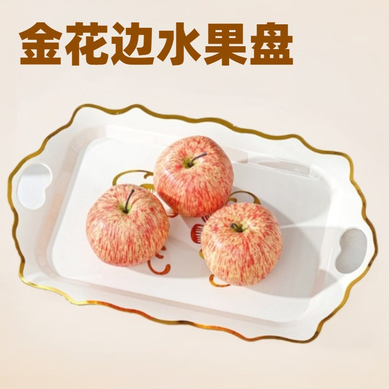 Gold rimmed rectangular tray