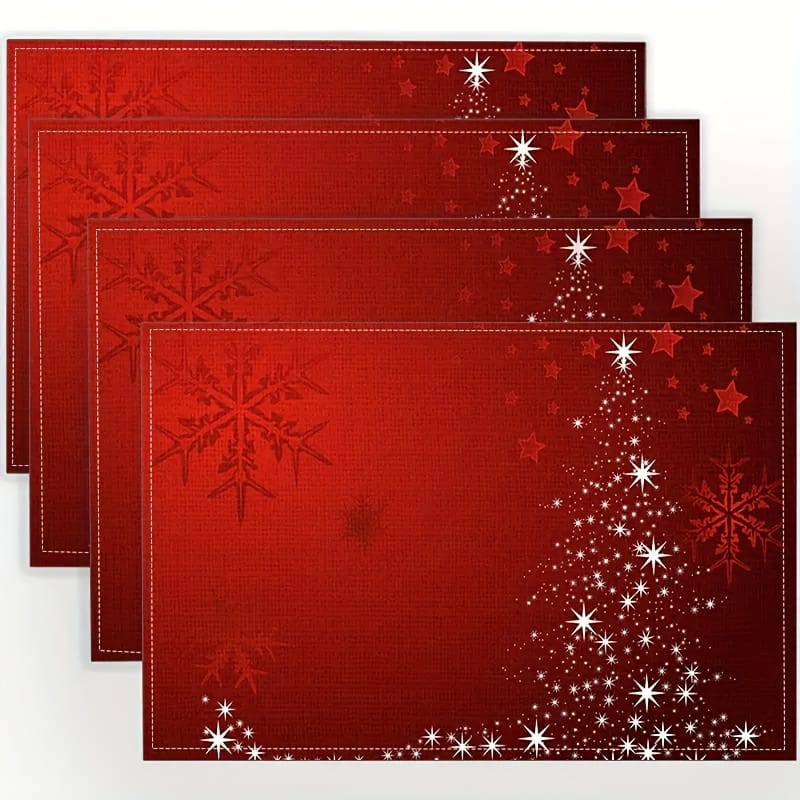 1pc Christmas Placemats For Dining Table Table