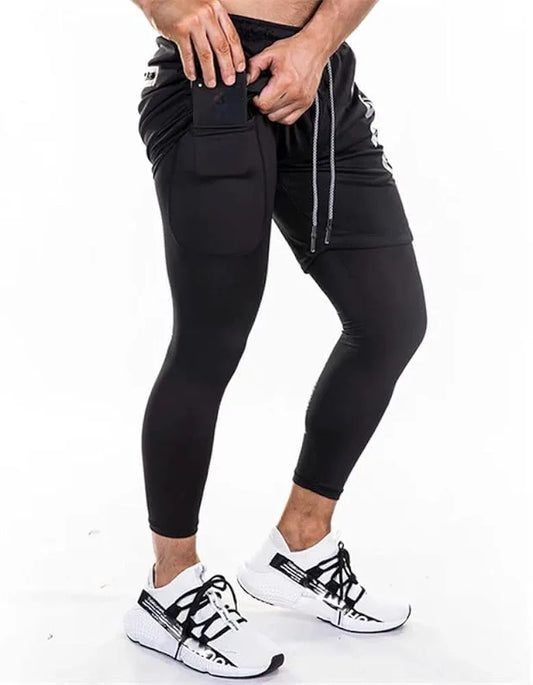 2 in 1 Mens Gym Short With Leggings