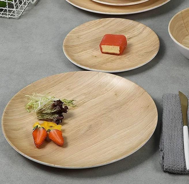 Quality round Bamboo Design melamine dinner plates
