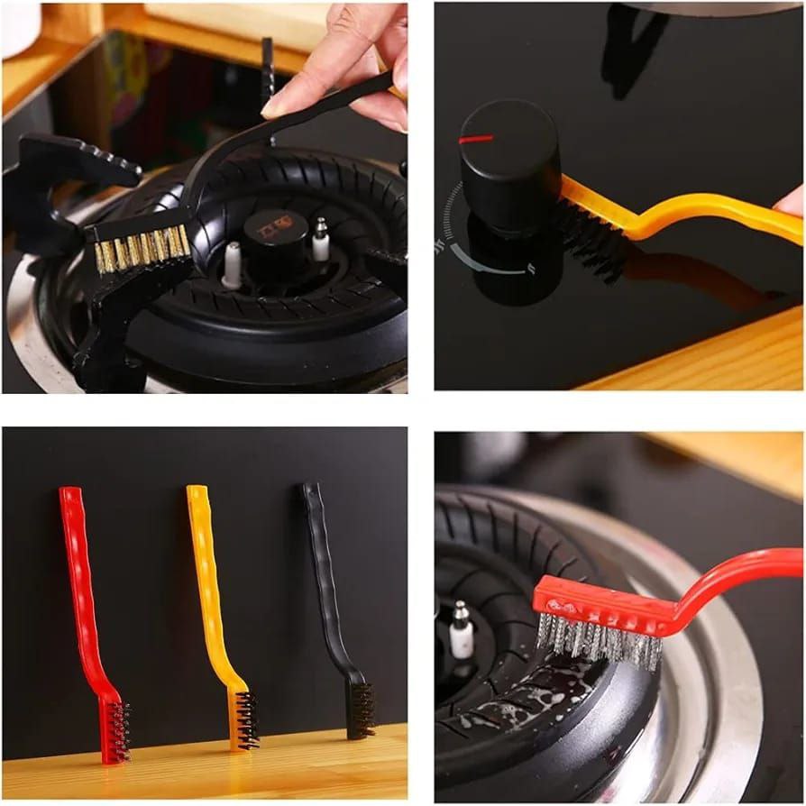 3pc Hard Bristle Crevice Cleaning brush