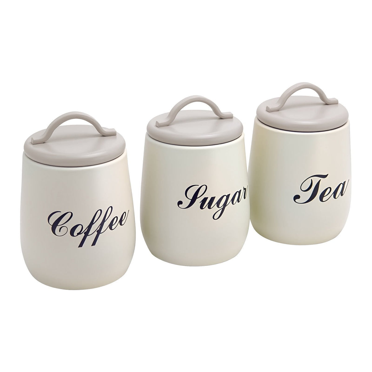 Rustic-style 3-piece kitchen storage canister set