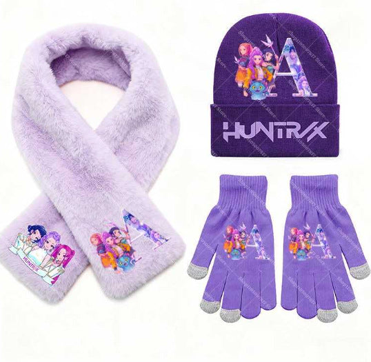 3PCS PURPLE WINTER SET