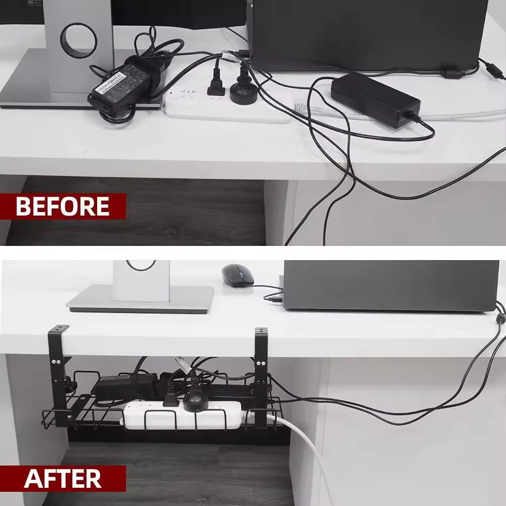 Adjustable Under the Desk Cable Organizer Mesh