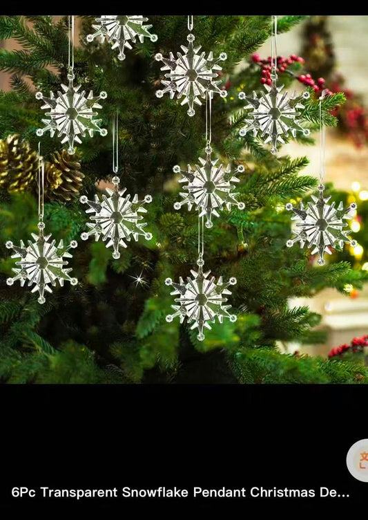 '-Piece Crystal Snowflake Christmas Ornaments