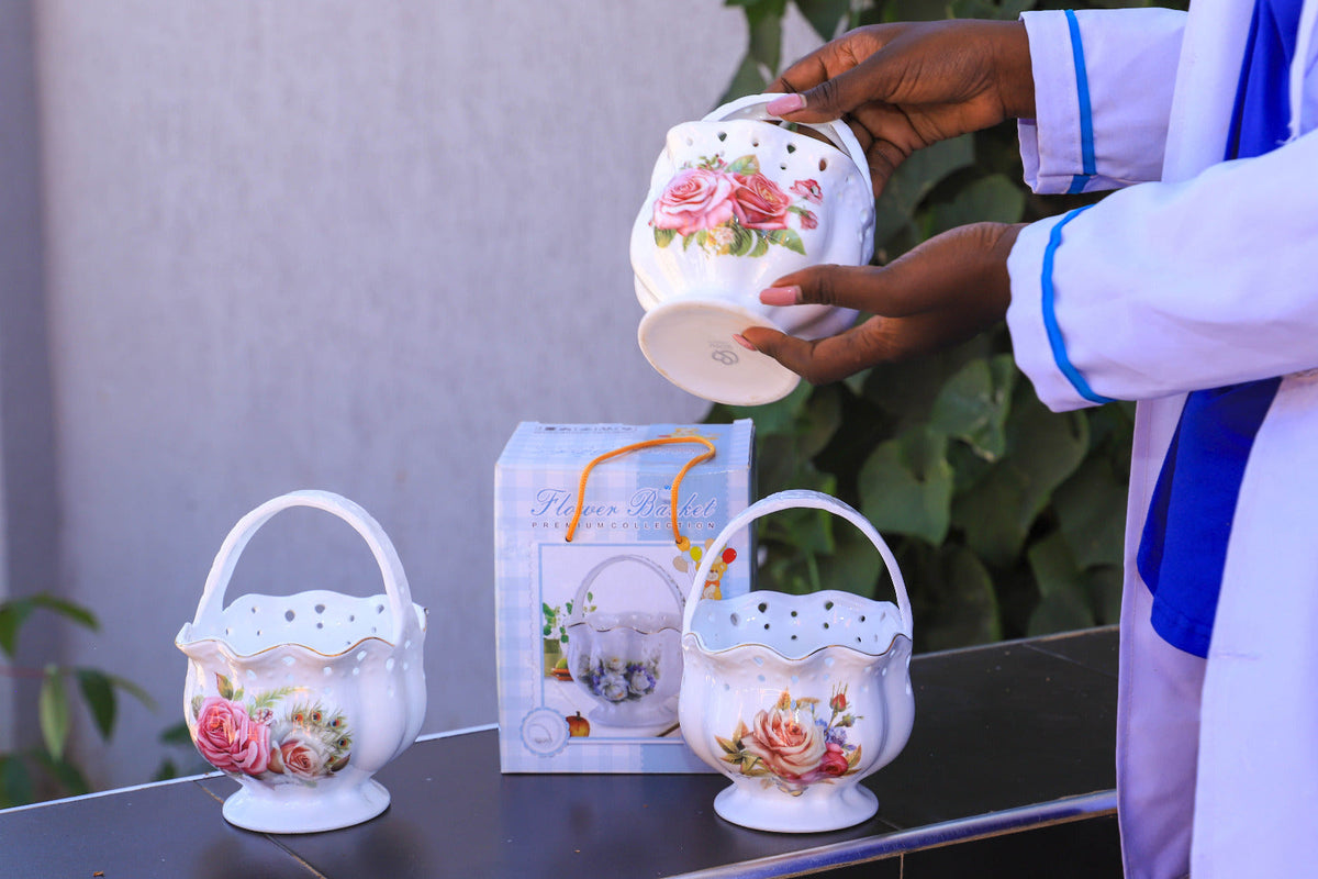 Elegant Bone China Basket