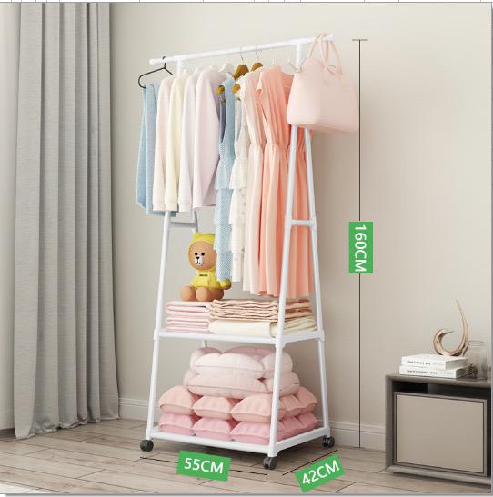 Simple coat rack Floor-to-ceiling clothes rack Household storage rack Bedroom three-dimensional clothes rack Foyer hanger