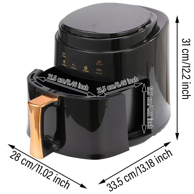 Boma Air Fryer 8L Digital Display Fry with Less Oil for Healthy Food, Adjustable Temperature Control, Cooking Presets & Dishwasher-Safe Basket