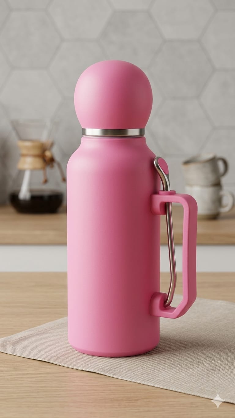 Exquisite Flask With Cup and Spoon
