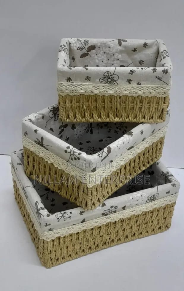 3-in-1 Woven Basket Organizers
