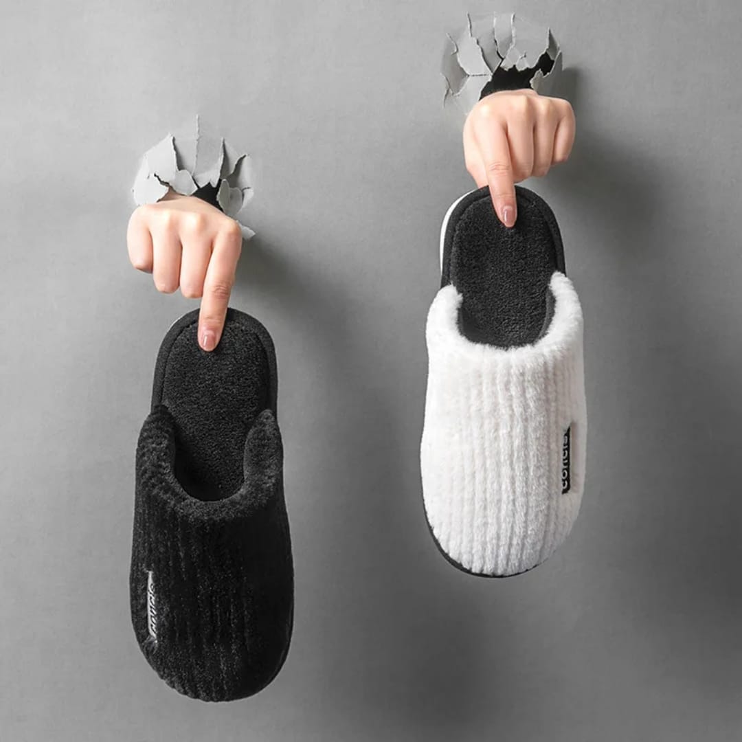 Fuzzy House Slippers Winter Warm Plush Indoor Non-slip Bedroom Slides Soft Comfort Fur Fluffy Cotton Shoes