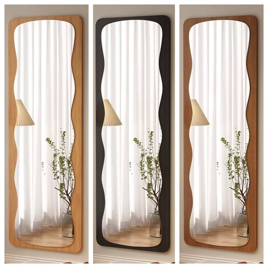 wavy-edged full-length dressing mirror