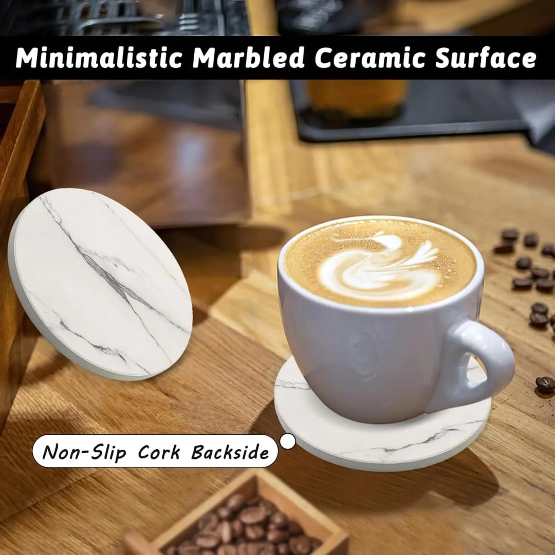 White marble coaster