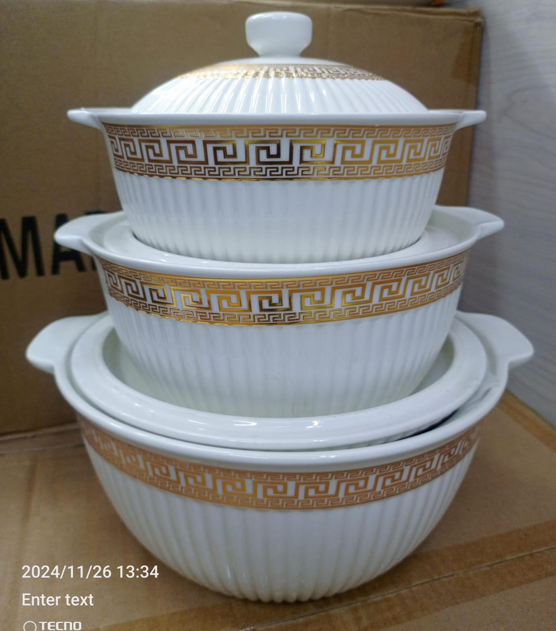 3pcs ceramic serving bowls