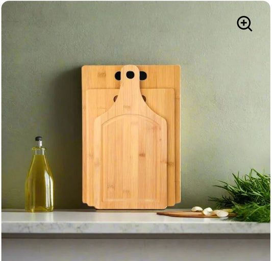 3 in 1 Wooden bamboo Cutting Board Kitchen Cutting Board with Handle Solid Wood Food Board Pizza Bread Fruit Can Hang Cutting Board