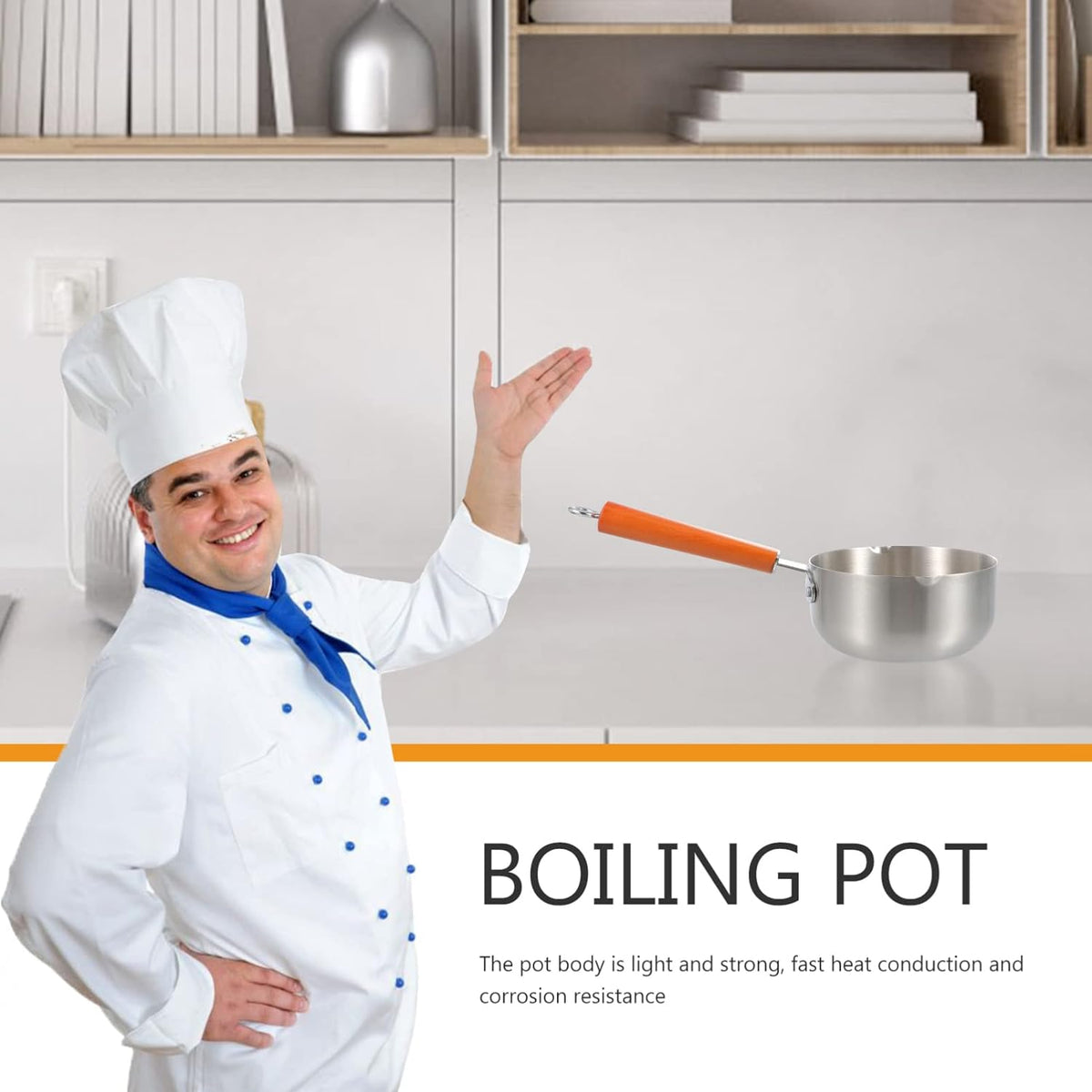 2L Stainless steel non- stick calibrated Japanese Pan Noodle Pot, Spaghetti pot, Milk Pot Stainless Steel tea pot/sufuria Saucepan Wooden Handle Soup Pot Tableware Pan Kitchen Cooking Tools