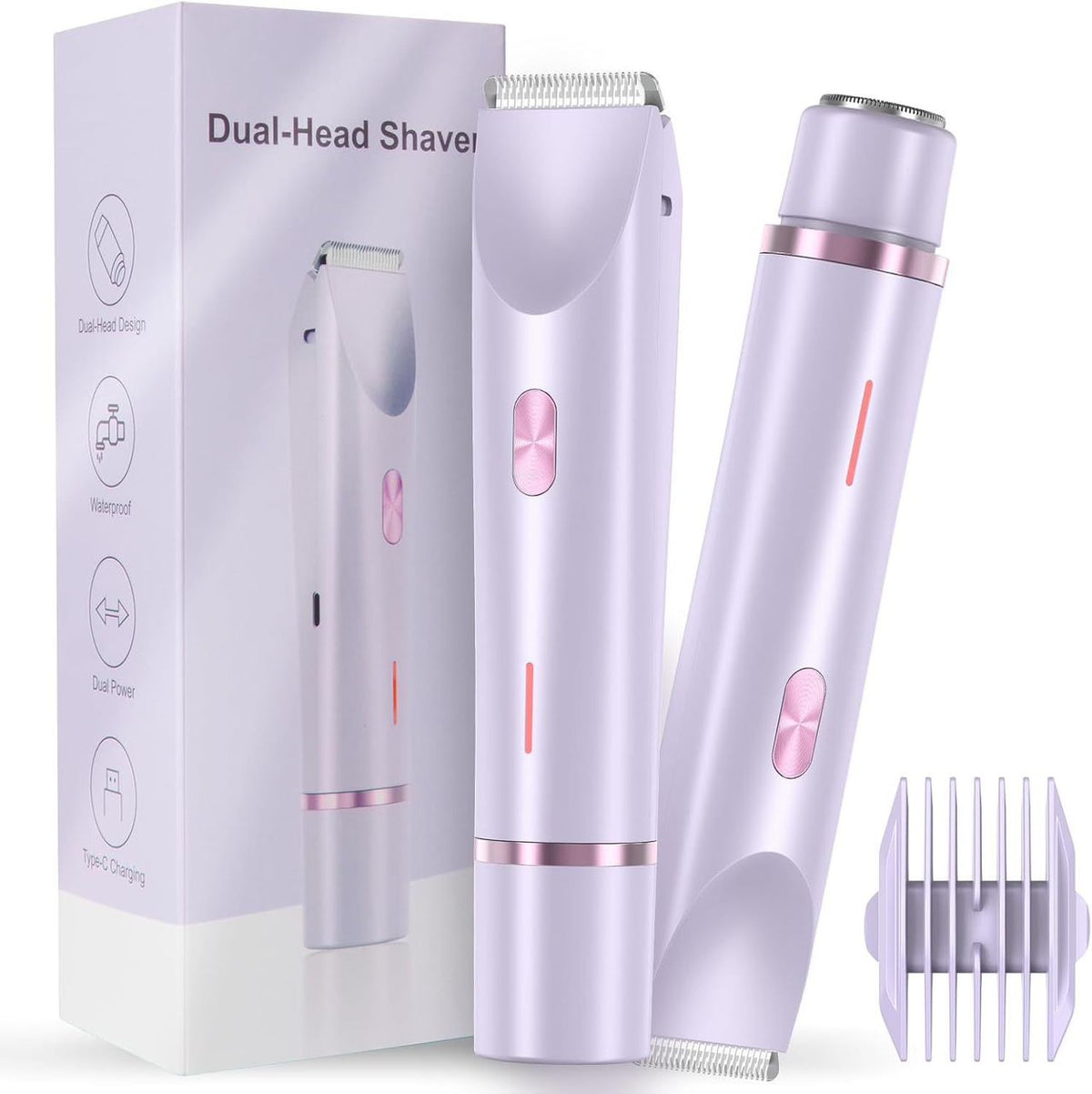 2 in 1 Rechargeable dual head shaver with smoothener 
Waterproof for shower shaving :- for Bikini,Body, Facial Hair Remover