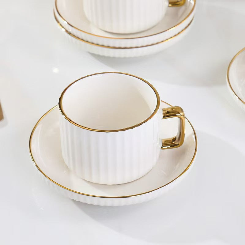 European Style Gold edge 12pcs Ceramic Coffee/Tea Cups