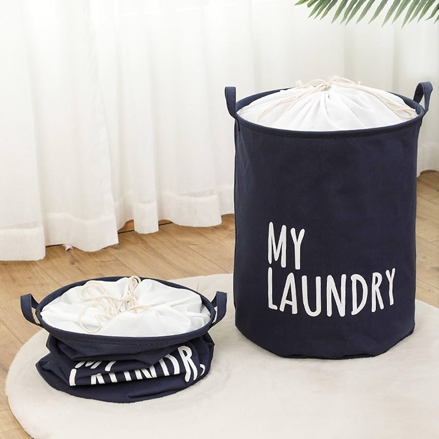 My laundry branded foldable canvas laundry baske