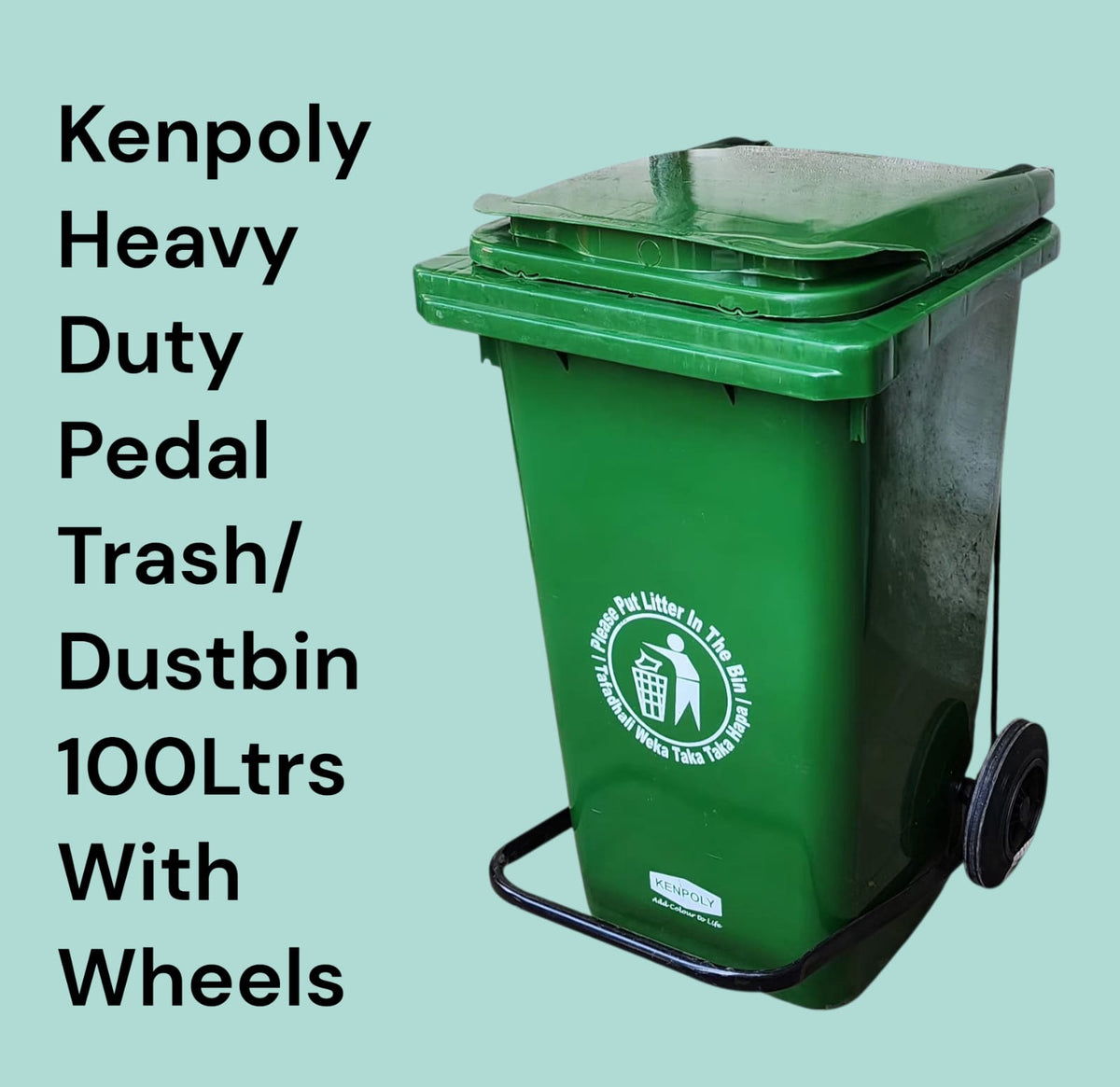 Heavy Duty Pedal Trash/Dustbin 100Ltrs With Wheels