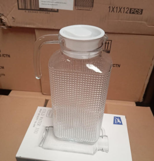 1.8l Ribbed Glass Jug