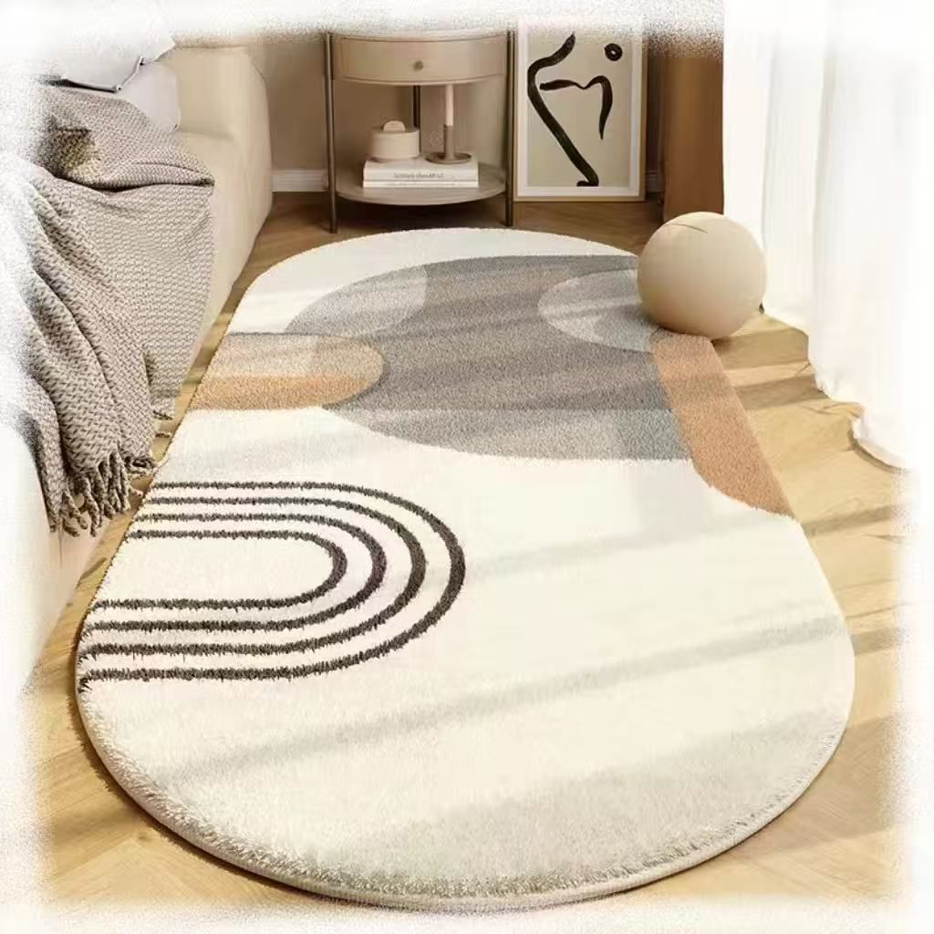 Warm Super oval Soft Bedside Fluffy Mats