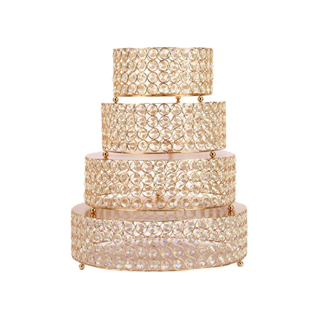 4pcs Iron top with crystals cake stand