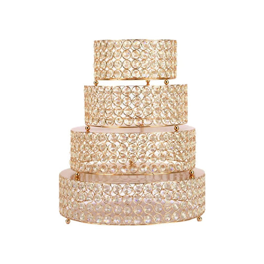4pcs Iron top with crystals cake stand
