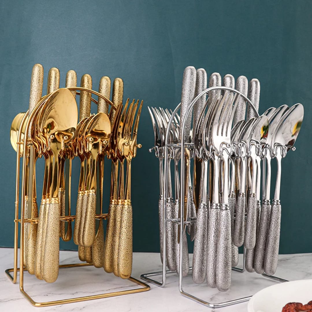 24pcs Nordic Design cutlery set
(in gold and silver)