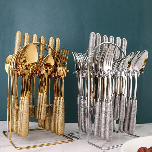 24pcs Nordic Design cutlery set
(in gold and silver)