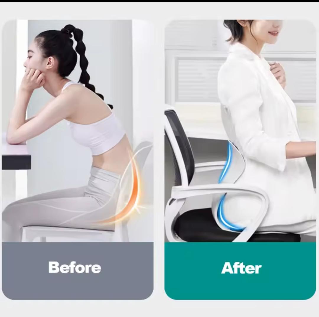 Ergonomic back support seat cushion