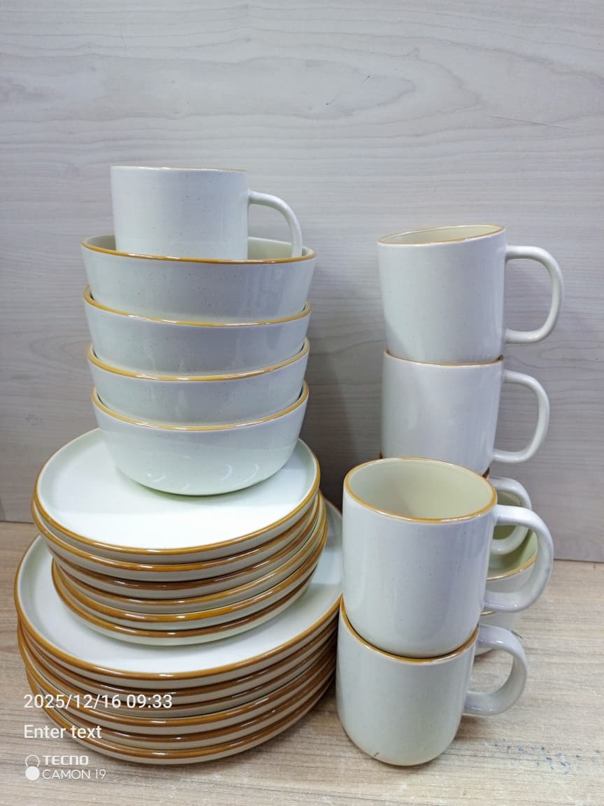 24pcs ceramic marble dinner set