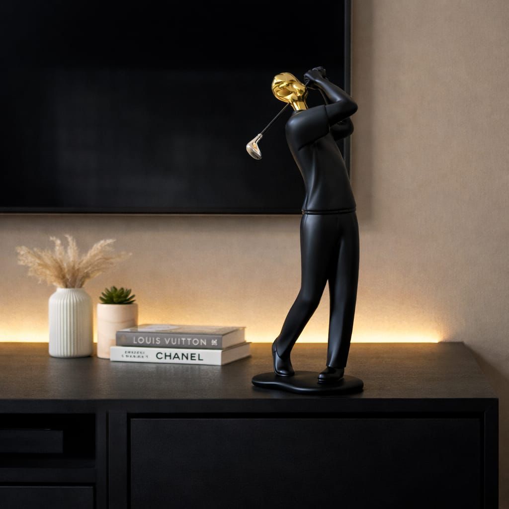 Handmade Golfing Resin Figurine